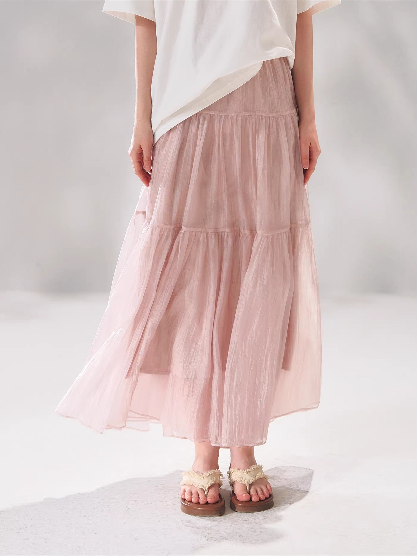 Pearl Texture Tiered Skirt