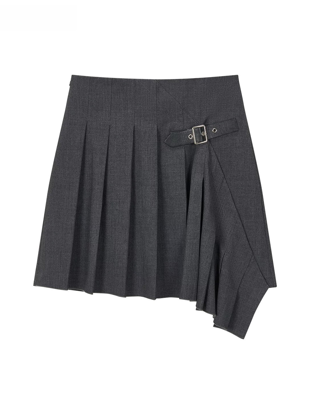Pleated Buckle Mini Skirt