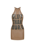 Letter Print Halter Knit Dress