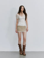 Heart Button Mesh Skirt