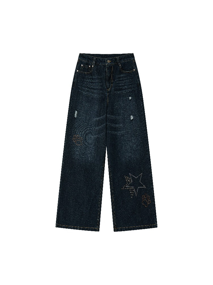 Star Paw Rhinestone Jeans