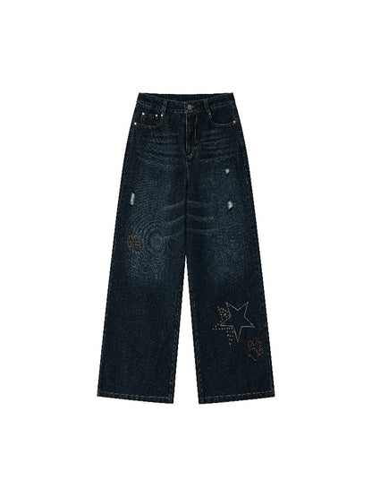 Star Paw Rhinestone Jeans