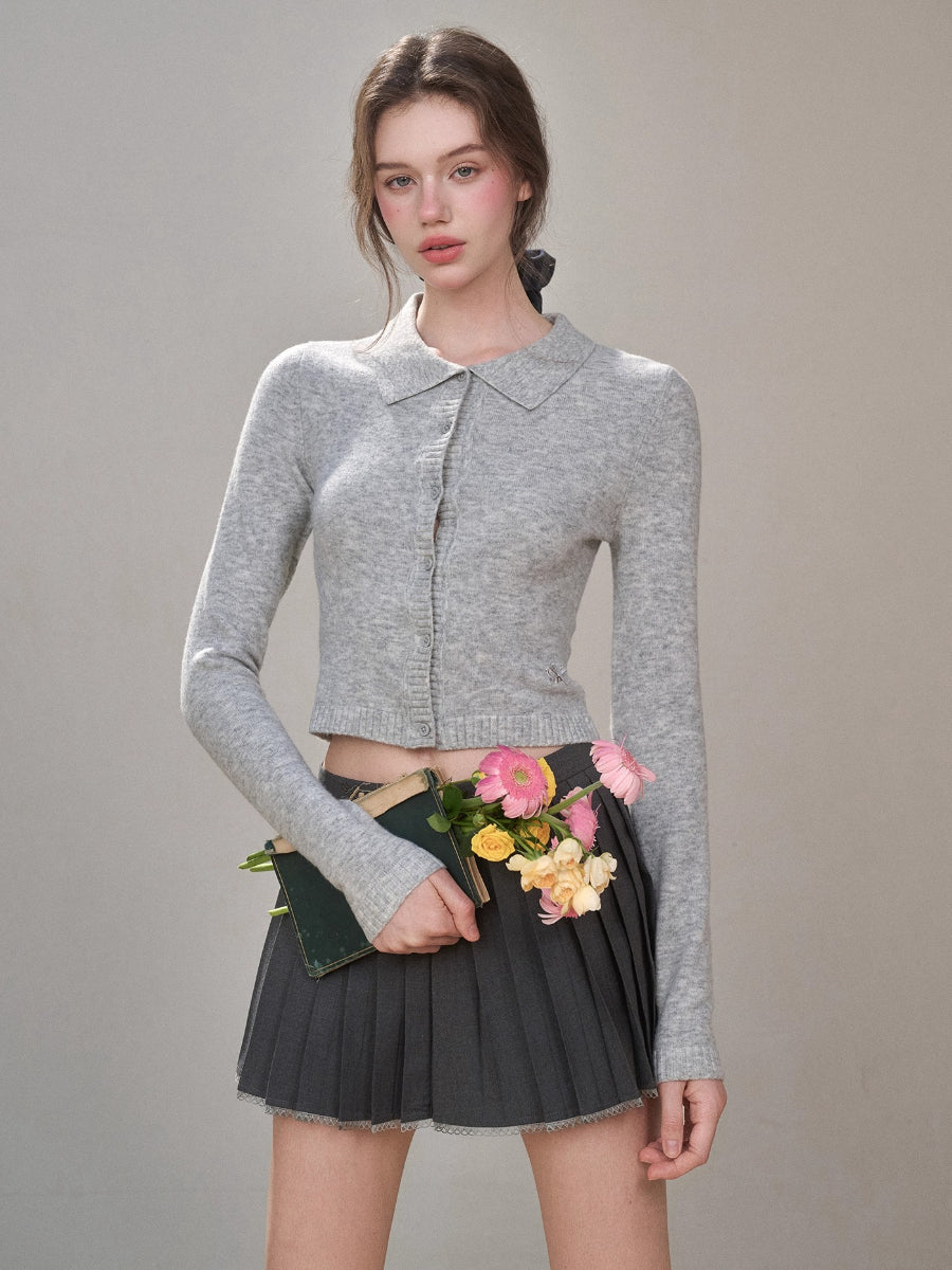 Silky Wool Cropped Cardigan