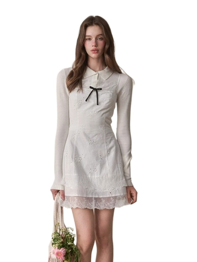 Cotton Embroidered Lace Slip Dress
