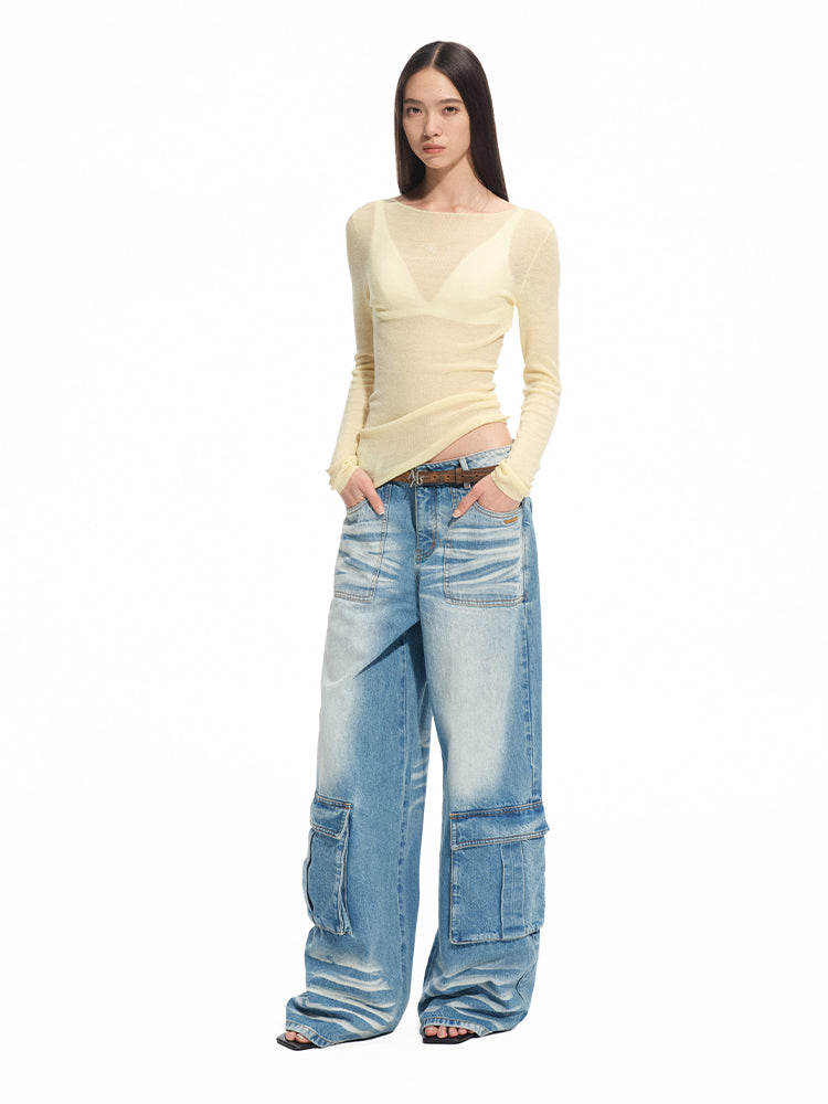 Wool Thin Crew-neck Long-sleeve Top