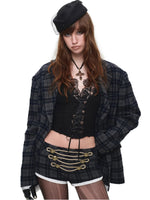 Vintage Plaid Napoleon Wool Shorts