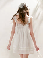 Pleated Lace Holiday Dress