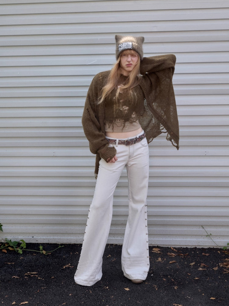 Mohair Star Cutout Cardigan