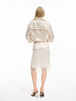 Acetate Lace Layered Midi Skirt