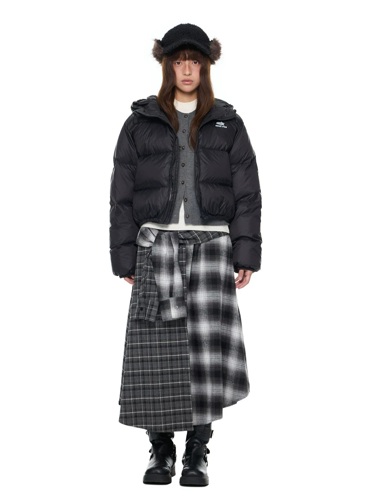 Maillard Cropped Down Puffer Jacket
