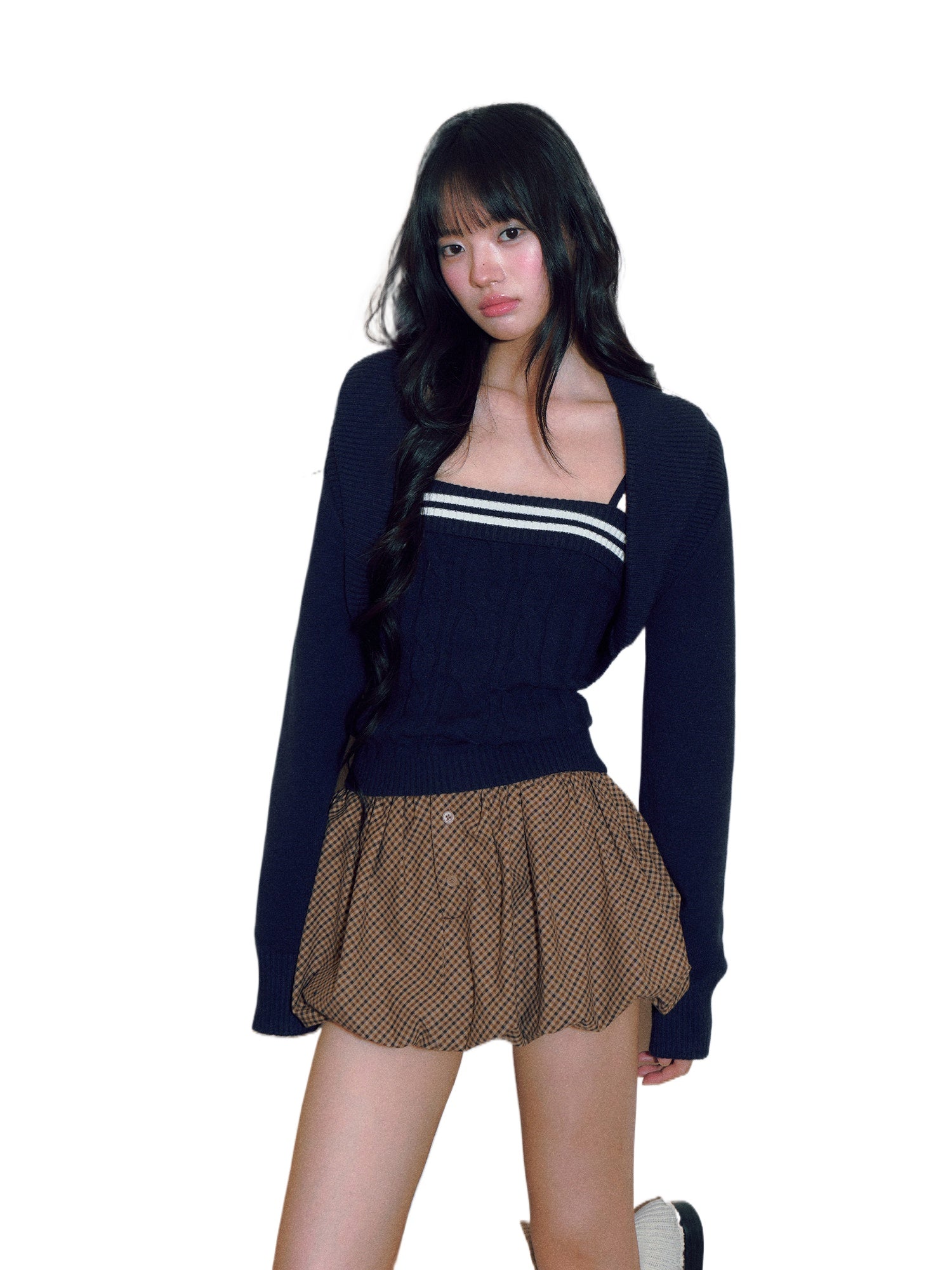 Navy Striped Knit Twinset