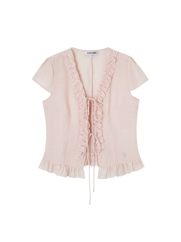 Lace Trim V Shirt