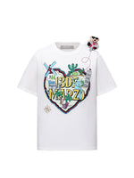 Map Illustration Crew Neck Short Sleeve T-shirt