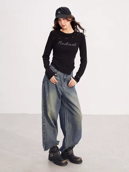 Asymmetric Patchwork Knit Top