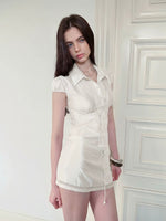 Acetate Sheer Shirt & Skirt Set