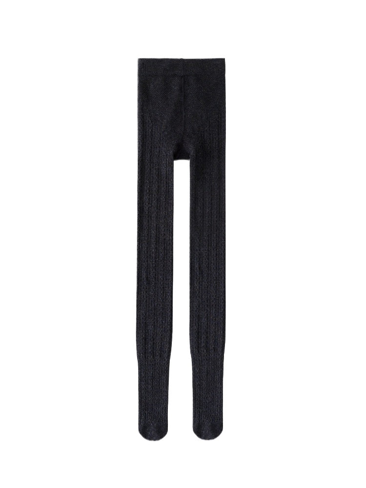 Cable-Texture Cotton Tights