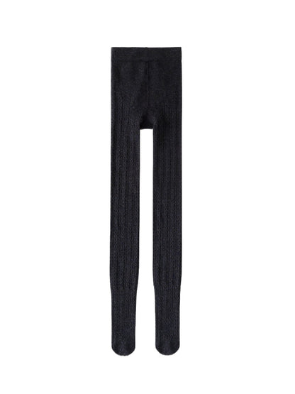 Cable-Texture Cotton Tights