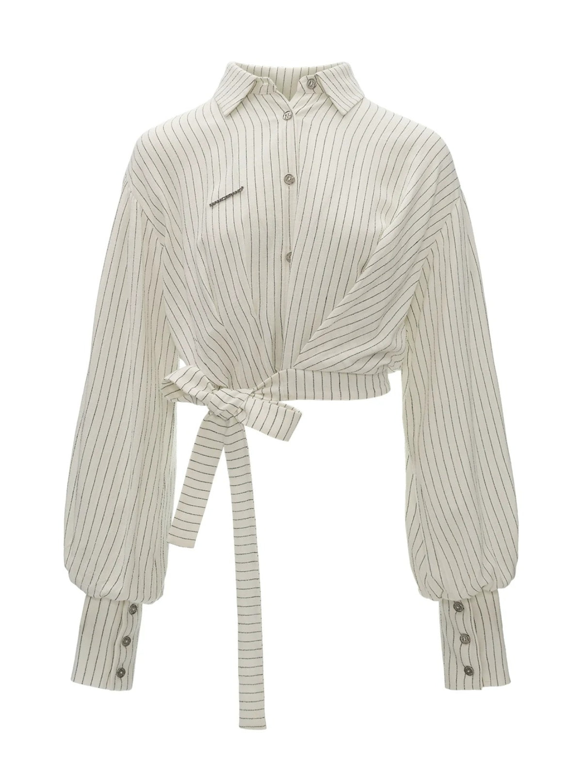 Striped Tie Waist Blouse