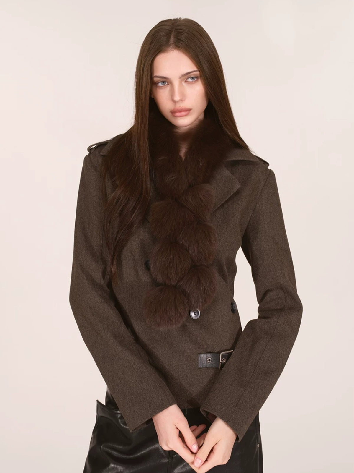 Asymmetric Buckle Tailored Blazer