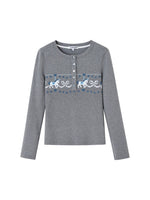 Carousel Print Plush Top