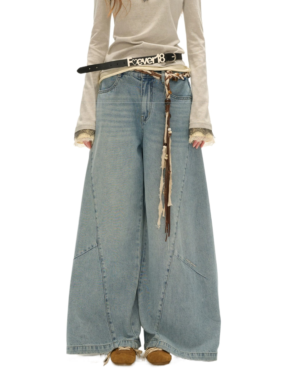 Washed Vintage Wide-Leg Jeans