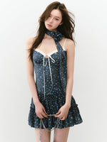 Fake Two-piece Plaid Spliced Cami Dress