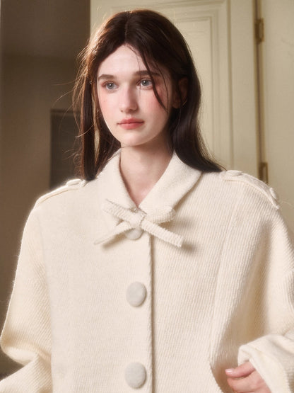 Fluffy Snow Wool Twill Cut Jacket