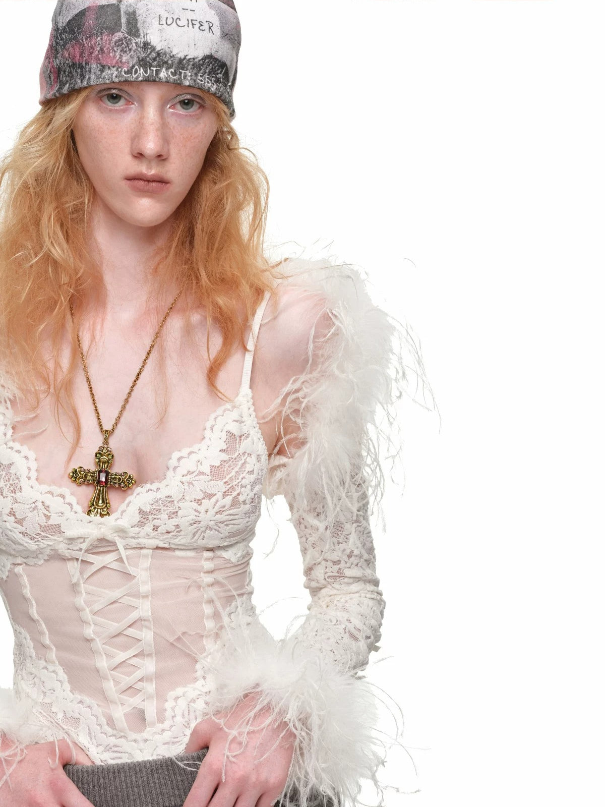 Flocked Lace V-Neck Mesh Bodysuit