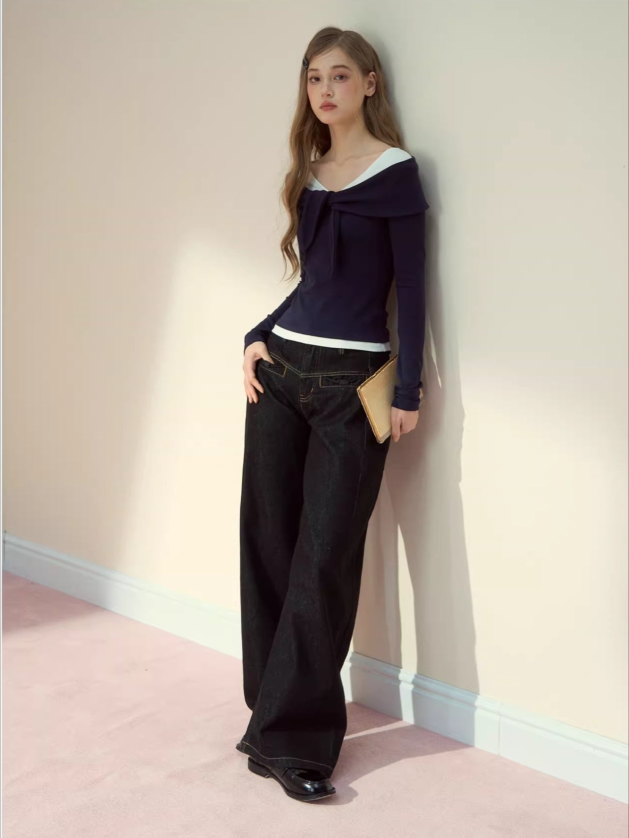 Gray &amp; Navy Blue Modal Two-Piece T-shirt