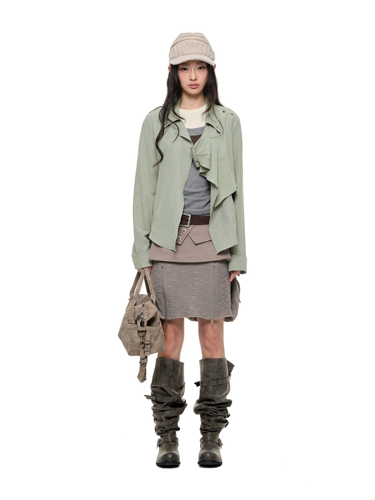 Korean Asymmetric Collar Shirt