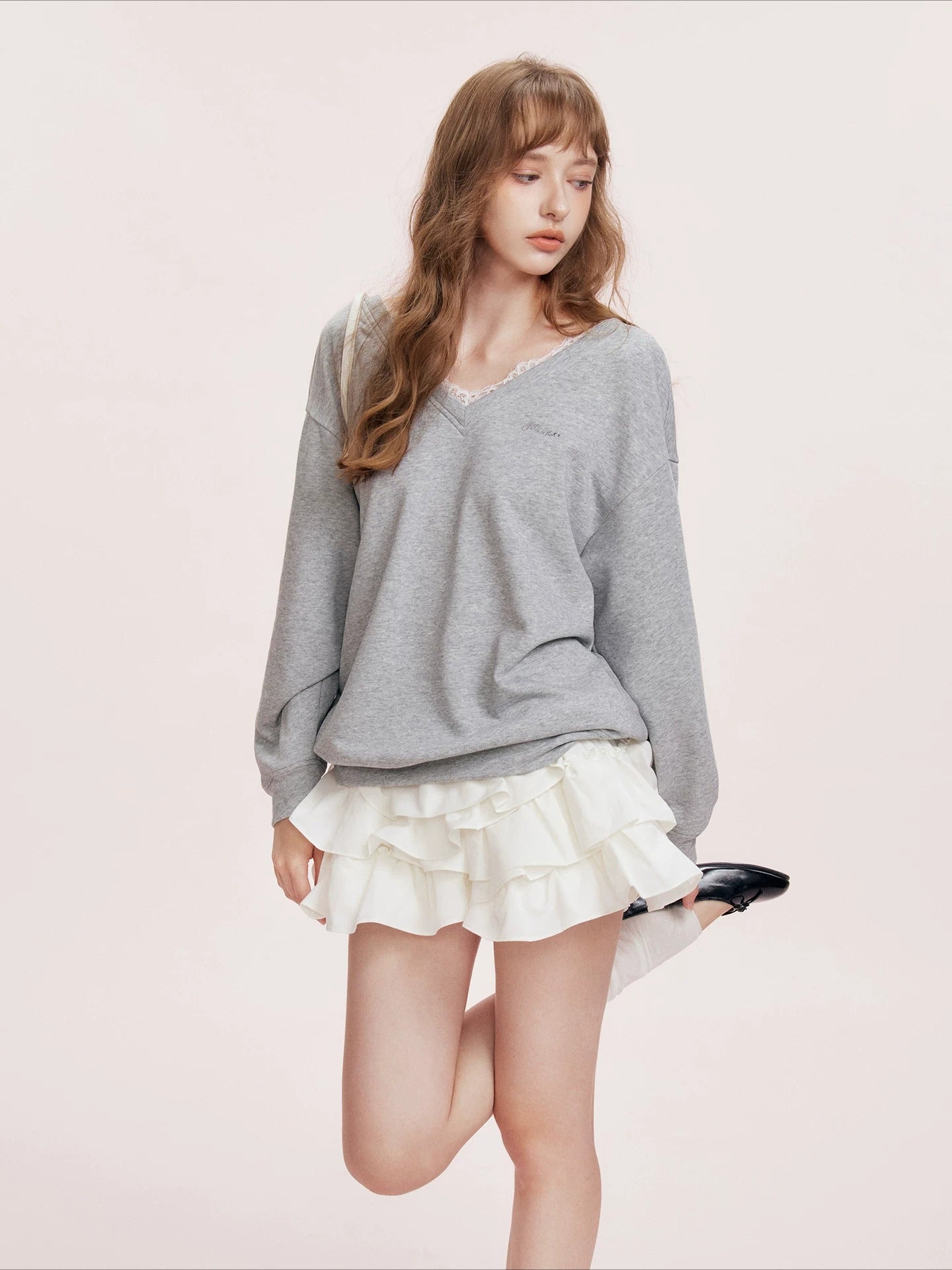 Lace Bow Sweatshirt