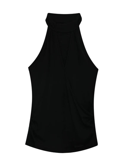 Black Cutout Halter Top