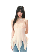 Asymmetrical Chiffon Corset Top