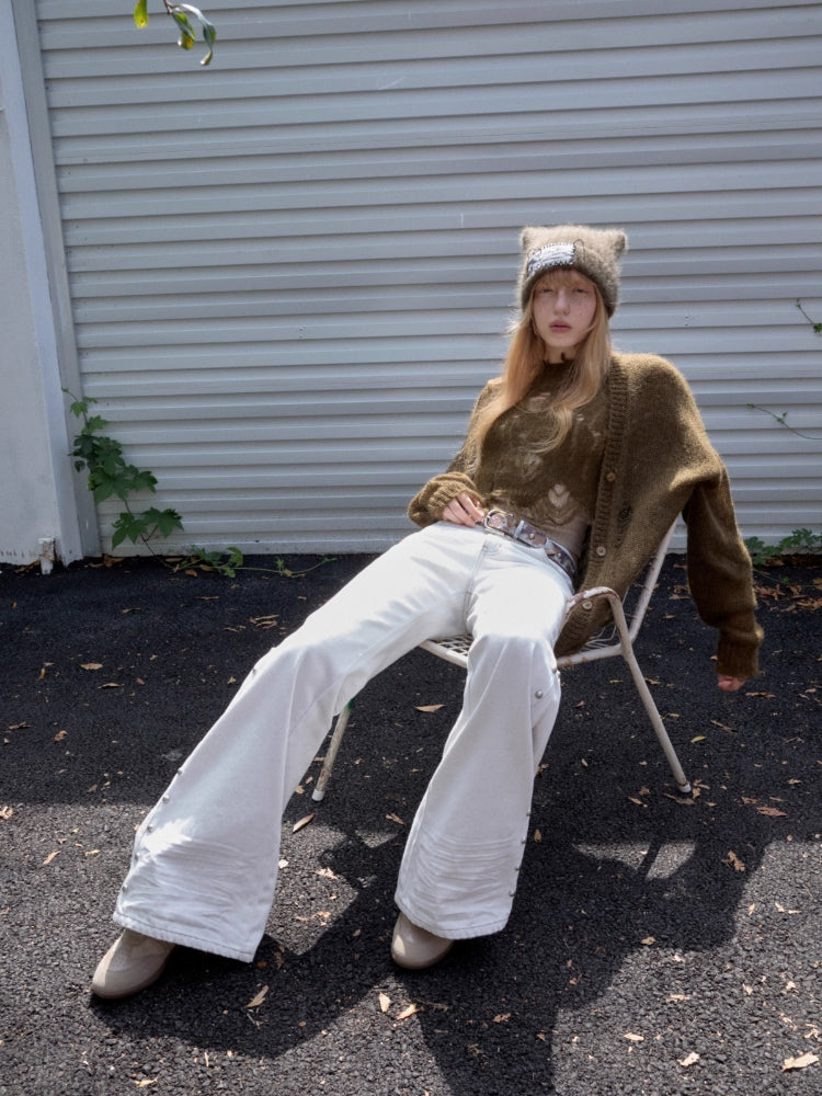 Mohair Star Cutout Cardigan