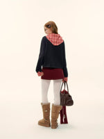 Wool Lace Layered Knit Top