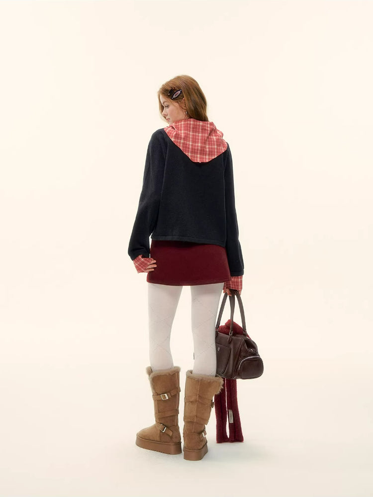 Wool Lace Layered Knit Top