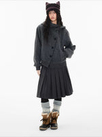 Hooded Wool Blend Jacket