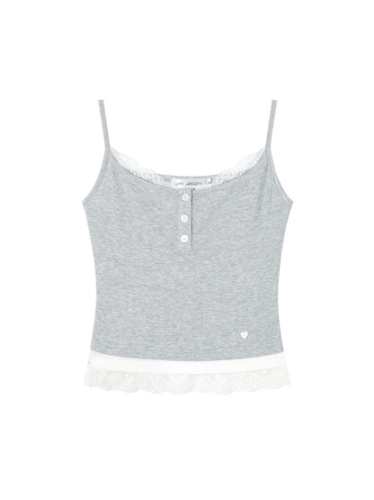 Lace Trim Layered Crop Tank