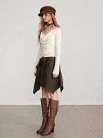 Irregular Utility Cargo Midi Skirt