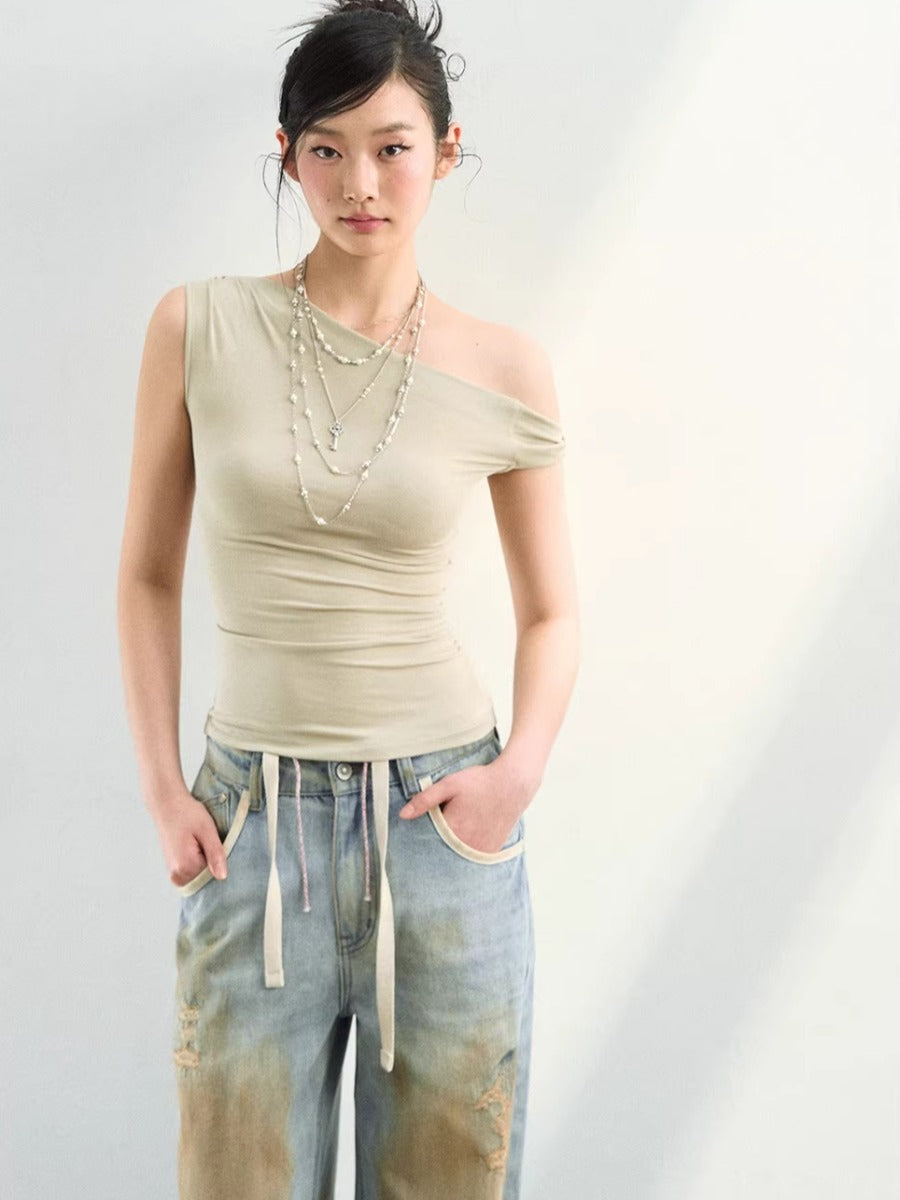 Asymmetric Lace Top
