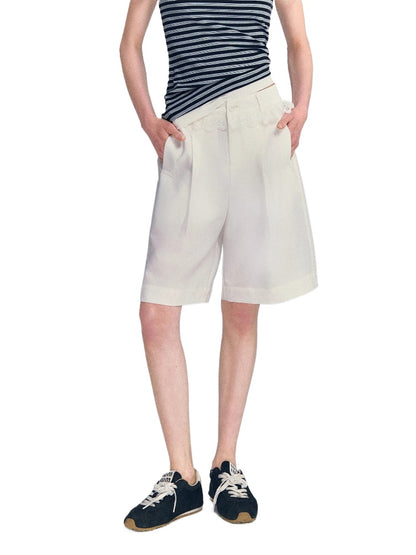 Lace Waist Bermuda Shorts