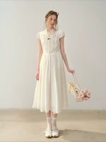 Acetate Ruffle Midi Dress