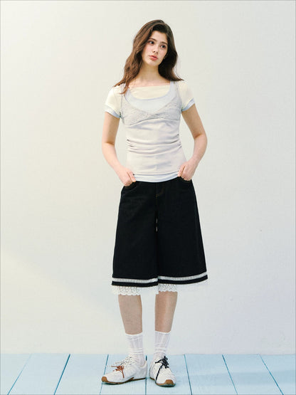 Lace Layered Knit Tee