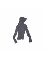 Hooded Zip Slim Long-Sleeve T-shirt