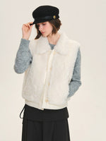 Faux Fur Knit Trim Vest