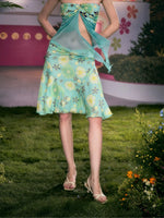 Floral Twist  Top & Skirt Set