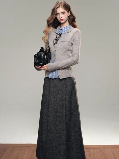 V-neck Hand-knit Cardigan