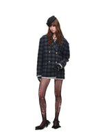 Vintage Plaid Oversized Wool Blazer