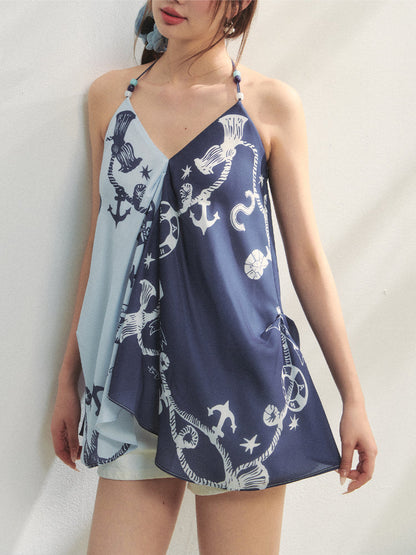 V-Neck Contrast Bead Camisole Tank Top