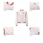 White Contrast Varsity Jacket
